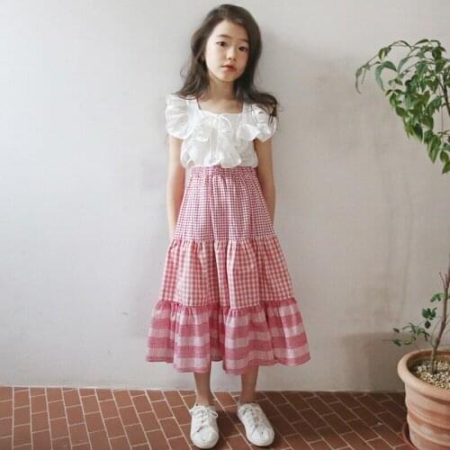 Korean Girls Garden Dress Summern Loverly Long Dress Ruffles Sleeve Sweet Girls Dress 6 8 10 12 years