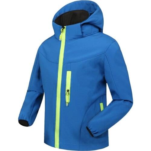 2019 Spring Outdoor Sports Children Soft shell Jacket Windproof Thermal Boys Girls Skiing Camping Hiking Waterproof Rainco