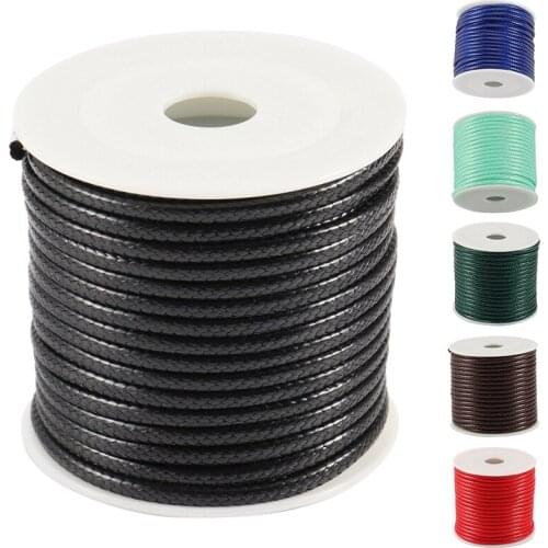 Hot Sale 12 Meters/Roll 2.5mm Round Waxed Thread Necklace Rope Leather Cord Thread for Jewelry Making Accessories-2Pcs