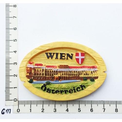 Austria Vienna)Fridge Magnet Creative Travel Commemorate Crafts 3D Ornaments Magnetism Resin Material Refrigerator Stickers