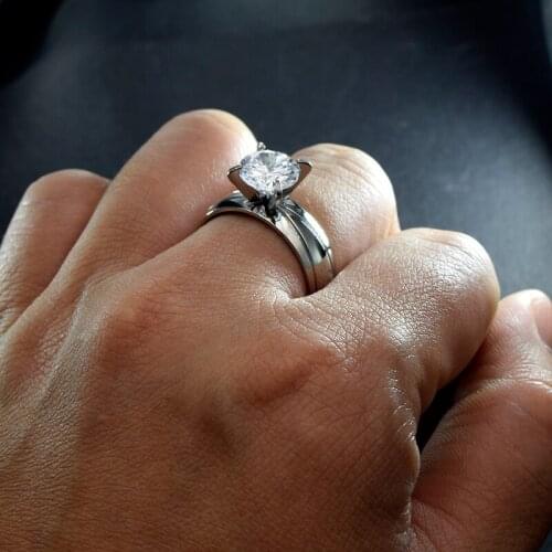 GOKADIMA Western Punk Stainless Steel Trendy Rings Women Zircon Ring Men Women Rings Hot New Jewelry