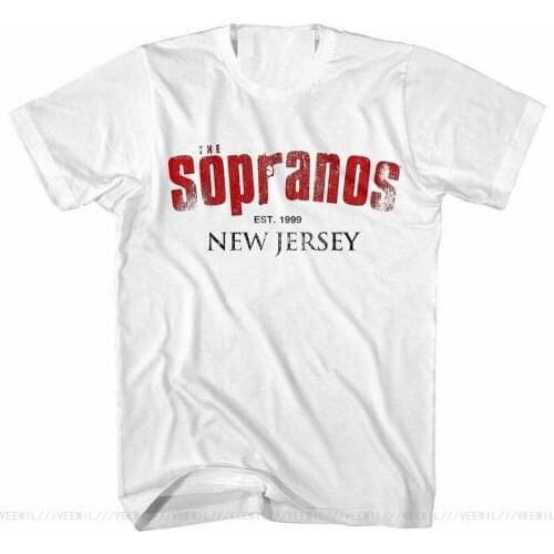 The Sopranos New Jersey Distressed Official Mens T-Shirt Cotton Loose Size Top Tops Tee Shirt