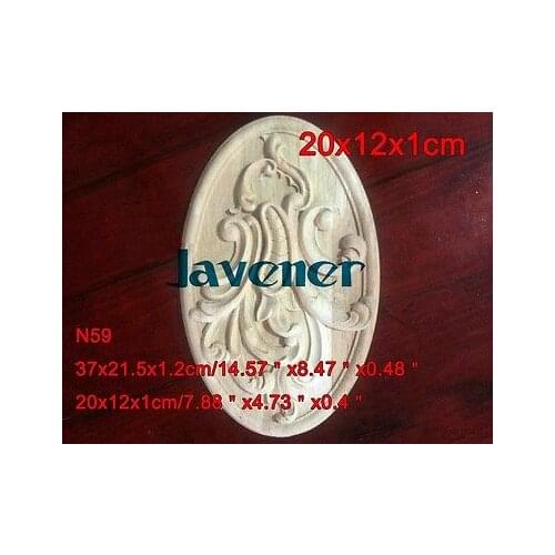 N59 -20x12x1cm Wood Carved Onlay Applique Carpenter Frame Decal Wood Working Carpenter Decoration