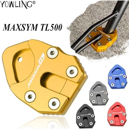 NEW For SYM MAXSYM TL 500 TL500 2019 2020 2021 Motorcycle CNC Aluminum Side Stand Enlarge Plate Kickstand Extension Accessories