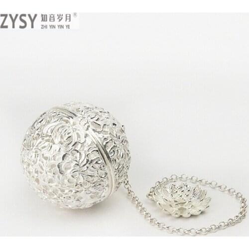 New S999 Silver Ball Tea Dip Net Filter with Hook Loose Tea Spice Ball with Rope Chain Home Kitchen Tools