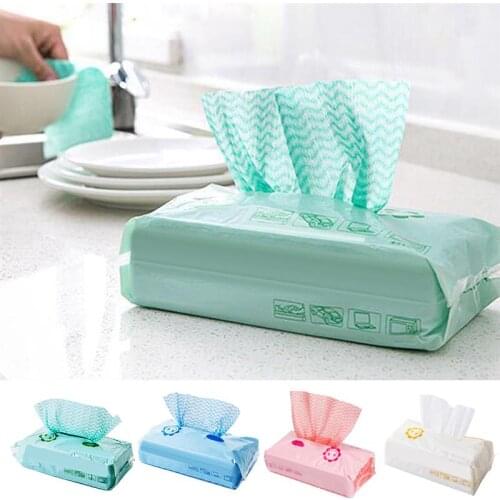 1 Pack Disposable Cleaning Towel Non Stick Dish Cloth Kitchen Cleaning Cloth Non-stick Oil Wiping Rag Towel Bag Cloth Scouring