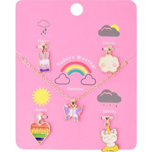 QIMING Handmade Boho Butterfly Necklace For Women Female Everyday Jewelry Accessories Love Pendant Necklace Sets