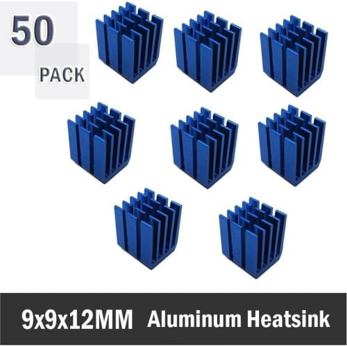50PCS Gdstime Heatsinks 9 x 9 x 12mm Cooler Heat Sink Aluminum Mini IC Chipset Cooling
