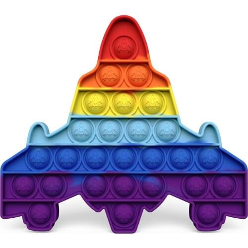 Rainbow Fighter Autism Fidget Toy Push Bubble Stress Sensory Toy Relief Anti-stress Simple Game Antistress Toys For Children