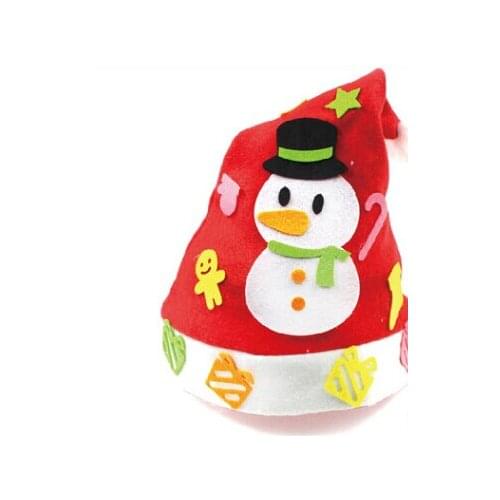 Christmas hat handmade DIY production adult children adhesive non-woven paste headgear hat material package