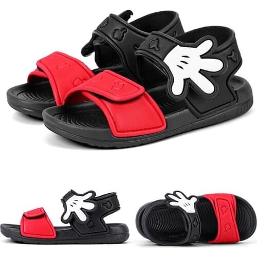 Disney childrens cartoon spiderman non-slip soft bottom boys and girls baby beach shoes sandals Mickey Mouse Girls Sandalias