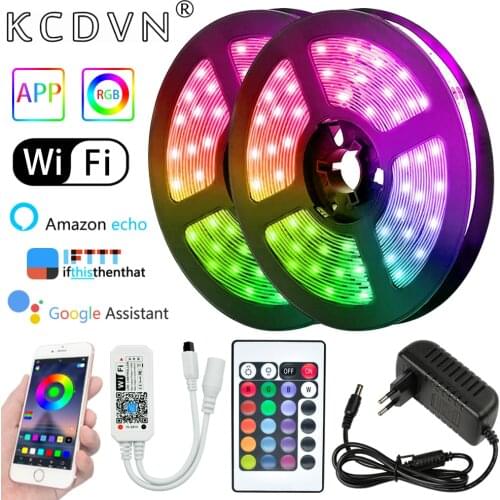 LED Lights Strip WIFI 5050 DC 12V Intelligent Desk TV Computer Decoration BackLight Lamp Night light Luminous String For Bedroom
