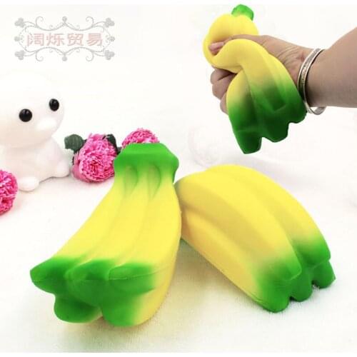 5pcs/pack Slow Rising PU Banana Squishy Squeeze Toys Realistic Banana String Squeeshy Children Toys Antistress Scented Squishy