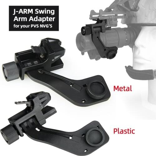 Tactical Plastic Metal J Arm NVG Mount Helmet Bracket Adapter for Hunting Airsoft Pvs 14 Night Vision Goggles fit Mich Fast M88