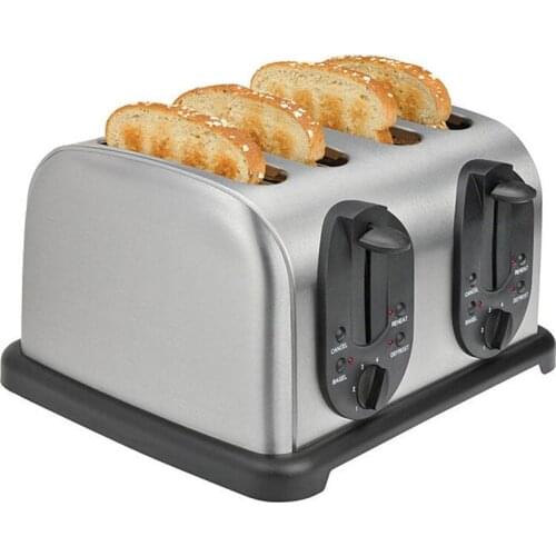 Stainless steel four Slice Toaster household bread baking machine kitchen appliance bread toaster oven for breadfast cooker
