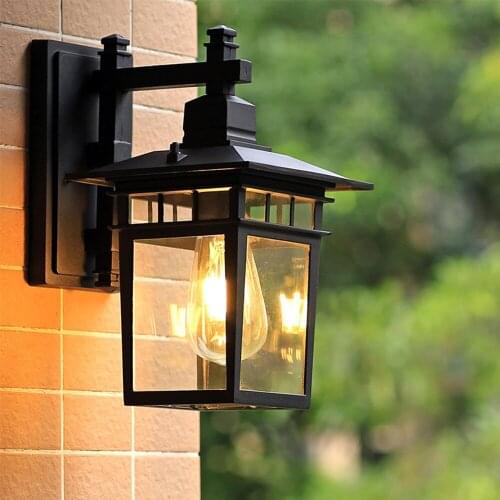 Vintage Outdoor Wall Light Black Waterproof Wall Lanterns for Porch Outside Garden Exterior Front Door Patio Balcony Gazebo