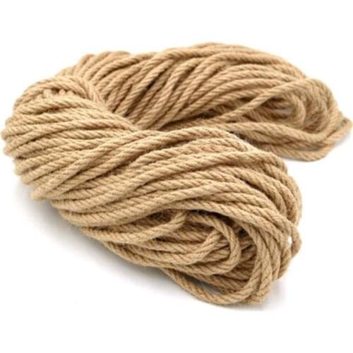 6mm 1m-50m Natural Jute Rope Heavy Duty Twine Hemp Twisted Cord Macrame String DIY Craft Handmade Decoration Pet Scratching