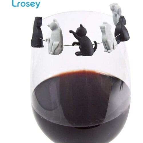 Japanese kawaii cat wine glass distinguisher household kitchen silicone party dinner wine glass recognizer pendant decoration