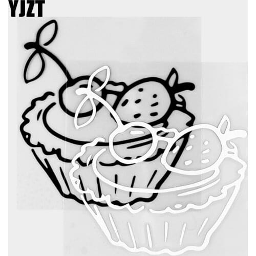 YJZT 11.7×12.6CM Beautiful Cupcake Vinyl Decals Art Mural Decoration Car Stickers Black / Silver 20B-0342