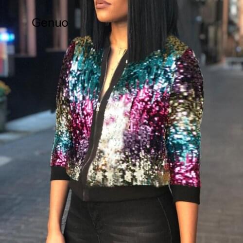 Fall Gradient Sequined Long Jackets Women Long Sleeve Open Stitch Loose Long Coats Streetwear Ladies Outwear Elegant Cardigans