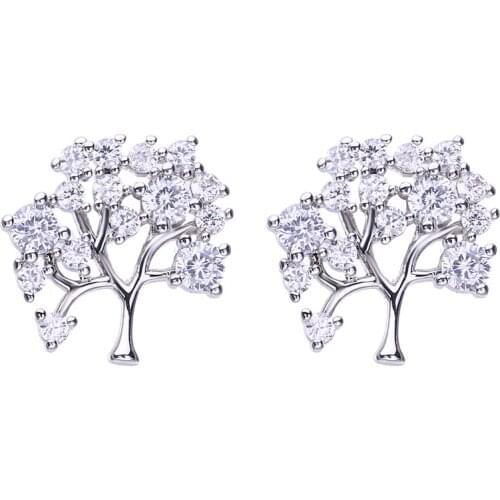 Bettyue Brand Simple Fashion Charm Tree Shape Three Colors AAA Cubic Zircon Jewelry Earrings For Women Gothic Style Wedding Gift