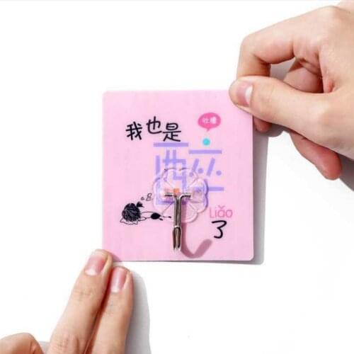 5/10/20pcs Strong Cartoon Hook Wall Adhesive Creative Punch Nail Free Suction Cup Hook For Bathroom Kitchen Multi-Purpose