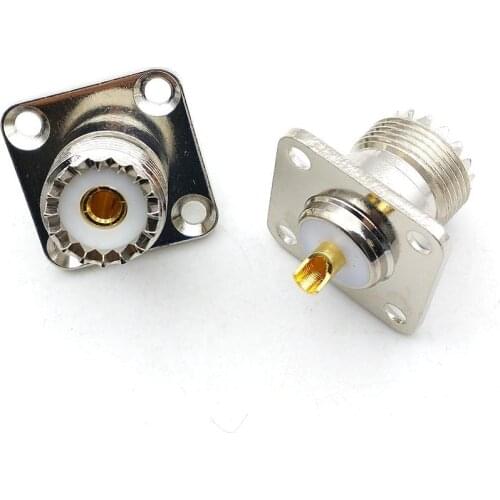 50pcs UHF ADAPTER brass UHF SO239 female solder Panel mount adapter