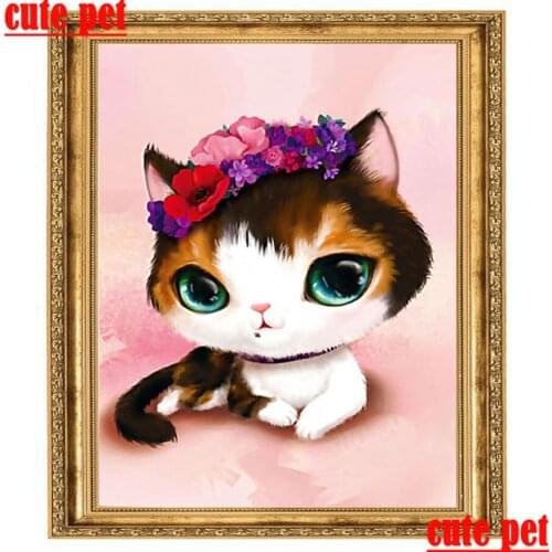 Wallpaper Cartoon cat No Frame Diy diamond painting full Square round drill crossstitch Diamond Embroidery mosaic Art home decor