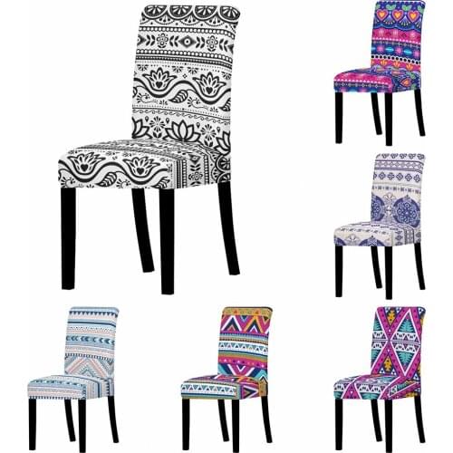 Bohemia Chair Cover Stretch Geometry Seat Cover Big Elastic Slipcovers Seat Case Office Home Colourful Ethnic Style Chair Cases