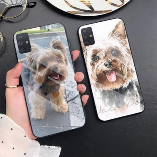 Yorkshire Terrier Dog Soft Cover Phone Case For Samsung S6 7edge 8 9 10e 20plus S20 Ultra Note8 9 10pro A72018 Tempered Glass