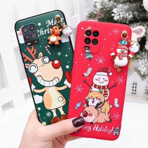 New Year Christmas Case For Xiaomi Poco F3 M3 X3 NFC Redmi Mi Note 10 8T 9 8 T S 7 5 6 11 10T Lite Pro Cartoon Doll Soft Cover