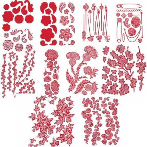 Blossoming Flowers Decoration Metal Cutting Dies Flourishing Flowers&Leaves Die Cuts For Card Making New 2019 Crafts Cards