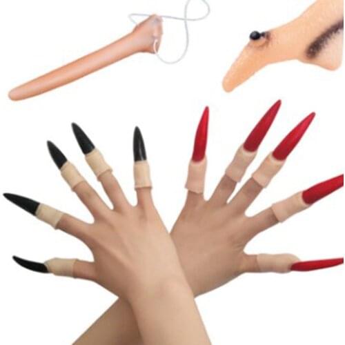 Halloween Long Fake Witches Nose Props Ghost Finger Nail Cosplay DIY Decorations