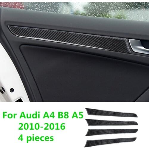 For Audi A4 B8 A5 2010 2011 2012 2013 2014 2015 2016 Carbon Fiber Window Door Panel Trim Cover