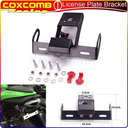For Kawasaki Ninja 636 ZX-6R ZX-10R 08-20 Motorcycle Number License Plate Holder W/LED Light Tail Tidy Fender Eliminator Kit