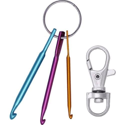 LMDZ Crochet Hooks with Keychain and Swivel Hooks Aluminum Knitting Needles Tool Suitable for Yarn Knitting and Sewing Perfect