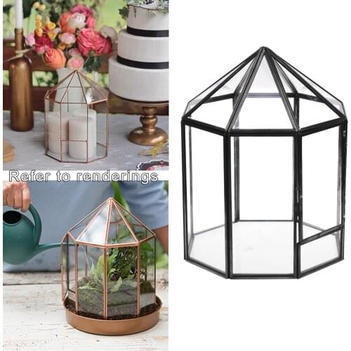 MagiDeal Geometric Terrarium Metal Faceted Succulent Plants Air Planter Jewelry Holder Anti Brass Novelty Gift