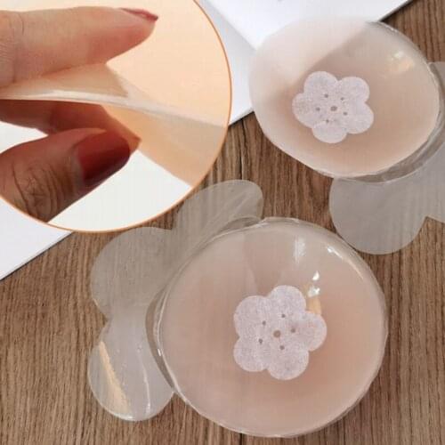 2pcs Rabbit Ear Reusable Silicone Bust Nipple Cover Pasties Stickers Breast Self Adhesive Invisible Bra Lift Tape for Dress