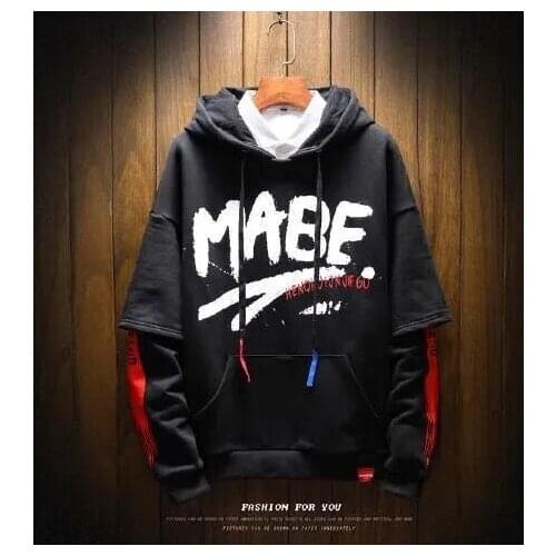 Autumn and winter mens Hoodie splicing fashion Hoodie mens long sleeve printing Hoodie casual mens clothing Pullover Hoodie