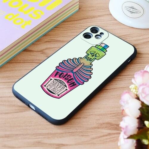 For iPhone Poison Poison Poison Print Soft Matt Apple iPhone Case 6 7 8 11 12 Plus Pro X XR XS MAX SE
