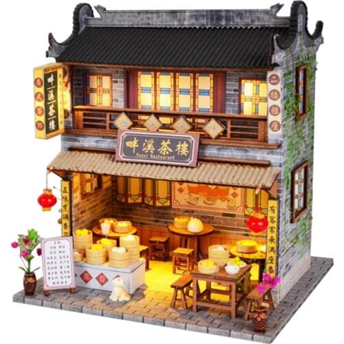 DIY Doll House Furniture Miniature Dollhouse Kit Chinese Style Little House Wooden Model Kids Toys Birthday Gift Christmas Goods