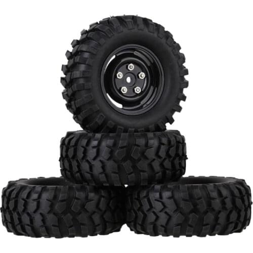 New 4Pcs 96mm 1.9 Inch 12mm Hex Wheel Rim and Tyres Tires for 1/10 RC Crawler Car HSP Redcat Traxxas TRX4 AXIAL SCX10 RC4WD