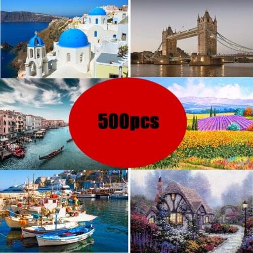 46*28cm Jigsaw Puzzles 500 Pieces Assembling Picture Landscape Puzzles Toys For Adults Children Kids Games Educational Toys