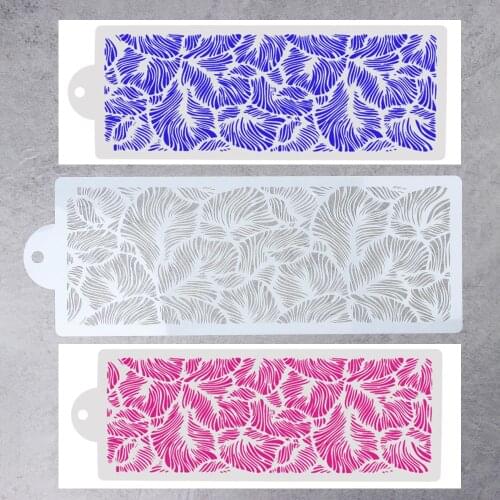 Plastic Template Mold Painting Stencil Decorating Peacock Feather Lace Stencil Wedding Cake Design Bottle Bakeware Fondant Tools