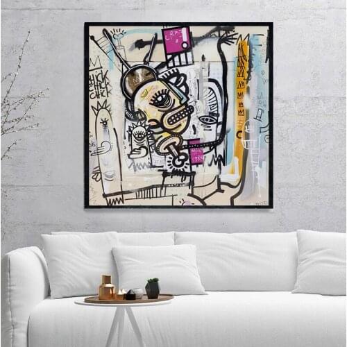 Graffiti Street Art Poster Joachim Abstract Colorful Face Canvas Painting Wall Art Pictures For Living Room Decoration No Frame