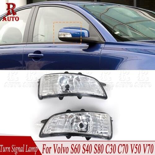 R-AUTO For Volvo S40 S60 S80 C30 C70 V50 V70 Left Right Side Wing Mirror Indicator Turn Signal Light 31111090 31111102