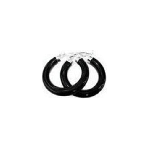 Real Black Clasp Ring Earrings