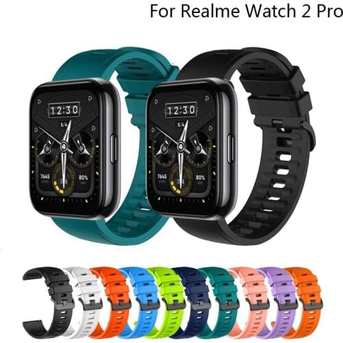 22mm Soft Silicone Strap For Realme Watch 2 Pro Smart Watch Band for Realme Watch S / Pro Bracelet WirstStrap