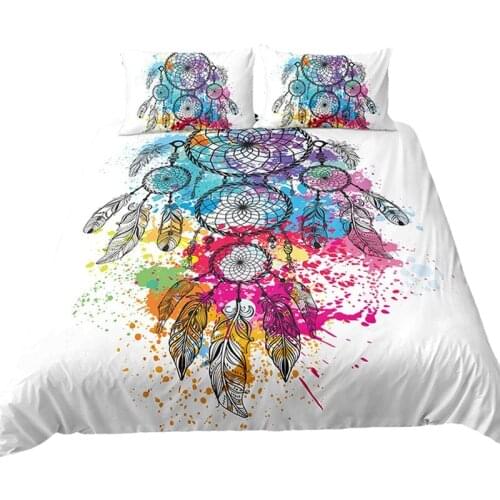 ROMANZO 2/3 Pcs Feather Bedding Set Duvet Cover Cartoon King Queen Single Bedding Sets Bed Set Quilt Comforter Covers