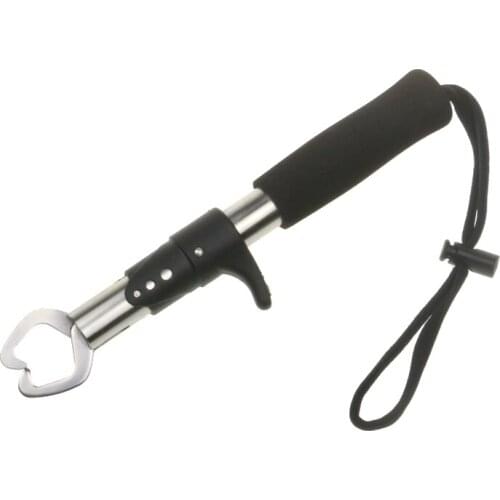 Stainless Steel Fish Grip Trigger Lock Fishing Grip Fish Lip Gripper Fishing Tool EVA Handle Portable 22cm 135g